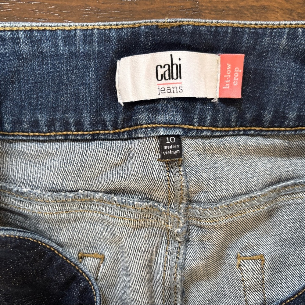 CAbi Women's Dark and Light Blue Ankle Jeans - Picture 3 of 7